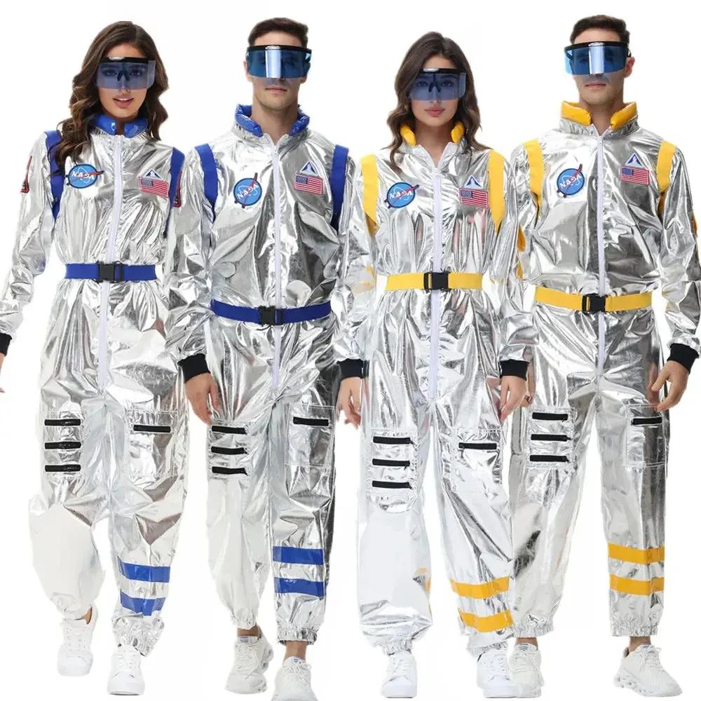 Liora - Shiny Silver Astronaut Costume With Futuristic Design For Halloween And Theme Parties 1
