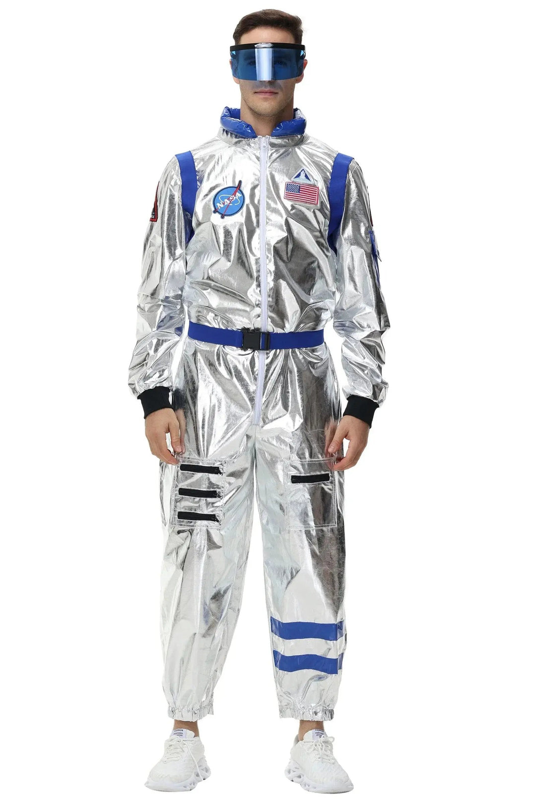 Liora - Shiny Silver Astronaut Costume With Futuristic Design For Halloween And Theme Parties 2