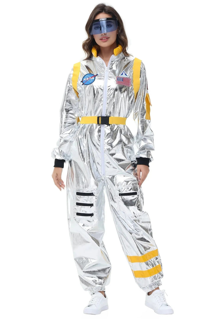 Liora - Shiny Silver Astronaut Costume With Futuristic Design For Halloween And Theme Parties 5
