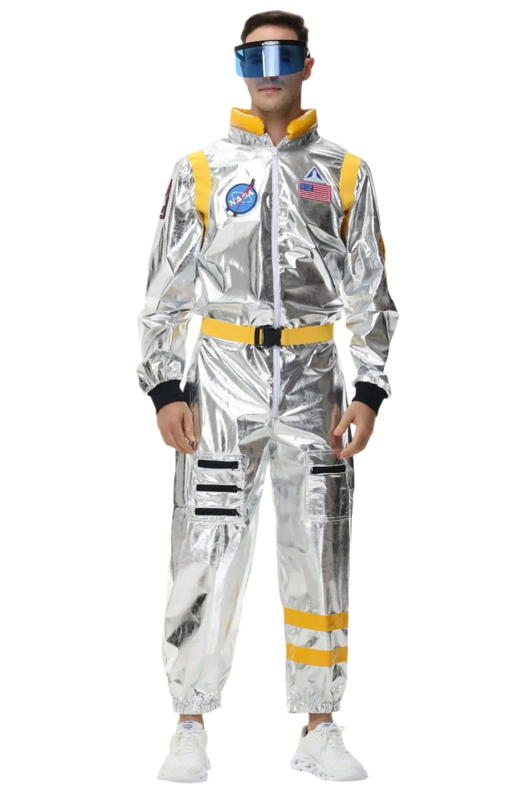 Liora - Shiny Silver Astronaut Costume With Futuristic Design For Halloween And Theme Parties 13