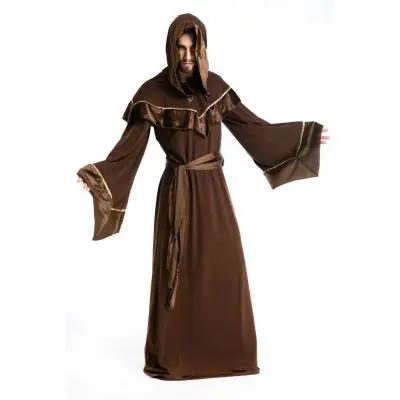 Caden - Mystical Men's Robe With Hood And Wide Sleeves For Halloween And Costume Parties 1