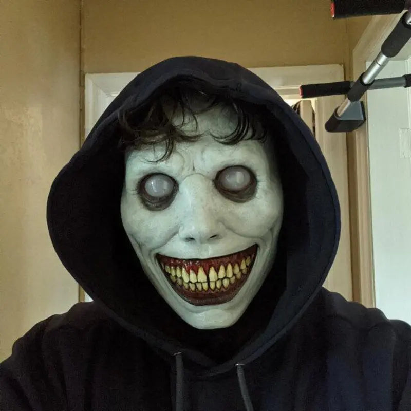 Scary Halloween Demon Mask for Adults – Realistic Latex Mask with White Eyes for Horror Parties and Trick-or-Treating 4