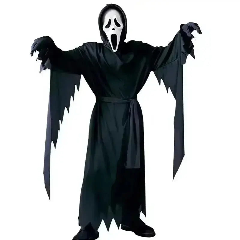 Halloween Ghostface Costume – Scary Adult Fancy Dress – Sizes S, M, L – Perfect for Halloween Parties 0