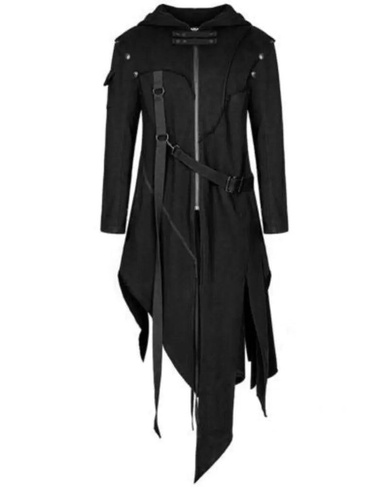 Halloween Gothic Vintage Costume – Men’s Hooded Coat for Spooky Parties 1