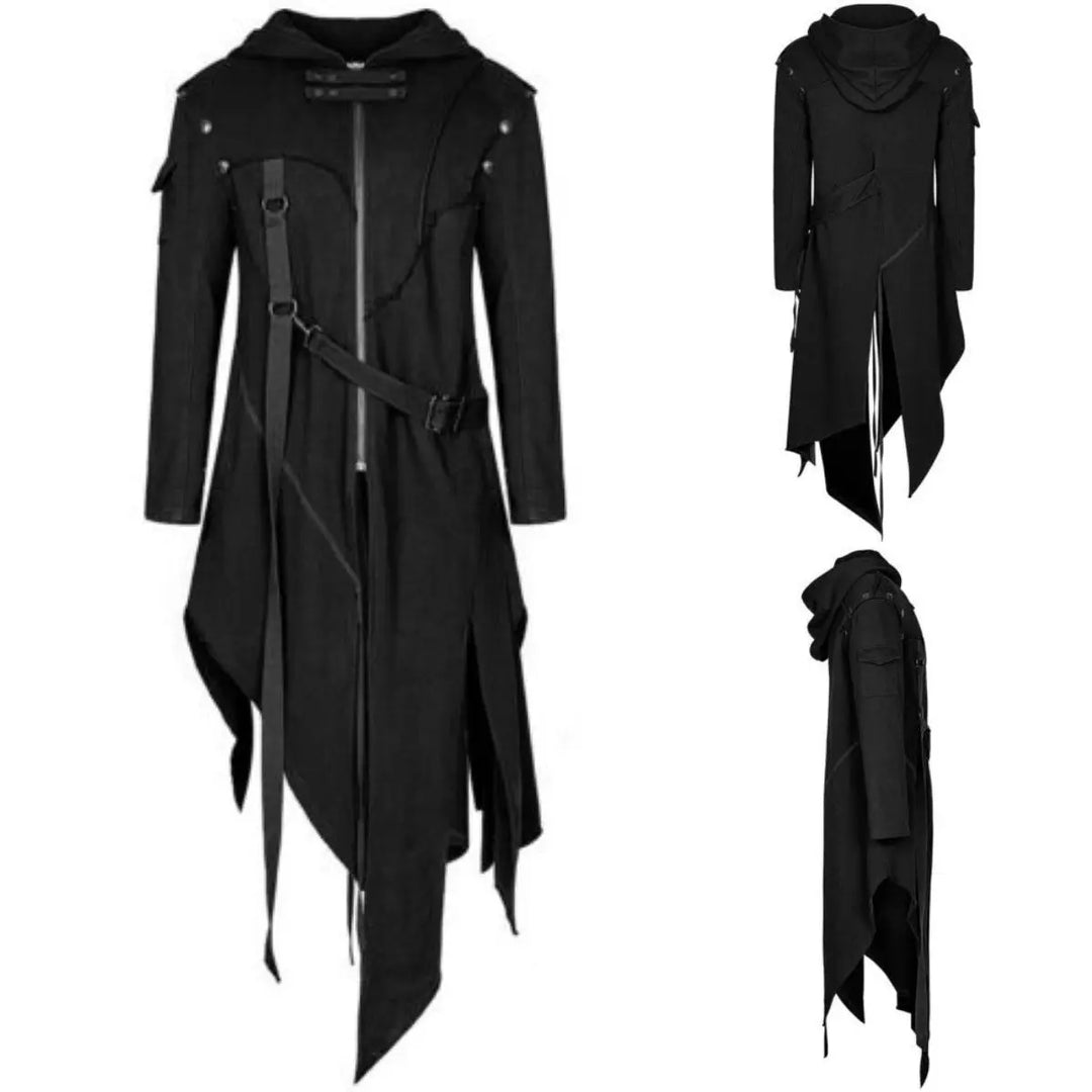 Halloween Gothic Vintage Costume – Men’s Hooded Coat for Spooky Parties 2