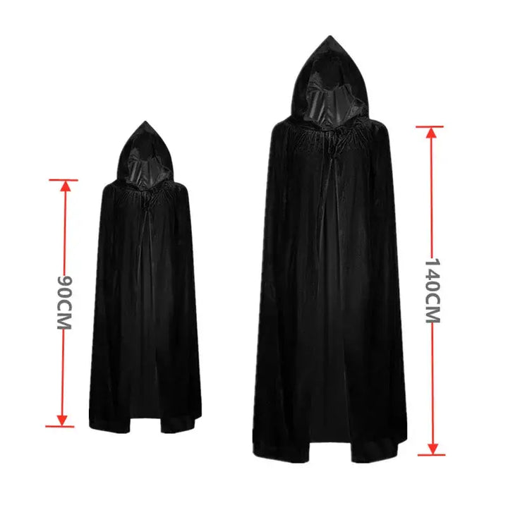 Halloween Grim Reaper Costume for Kids – Scary Black Robe with Glowing Red Eyes & Skeleton Gloves – Perfect for Trick or Treat 2