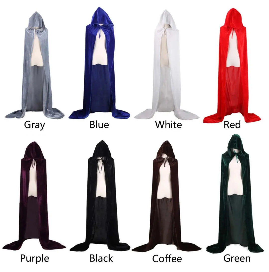 Halloween Grim Reaper Hooded Cloak – Unisex Velvet Cape in Multiple Colors – Perfect for Spooky Cosplay Events 1