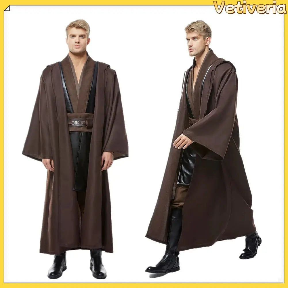 Halloween Jedi Anakin Skywalker Costume – Complete Cloak & Tunic Set for Men – Perfect for Halloween Parties 0