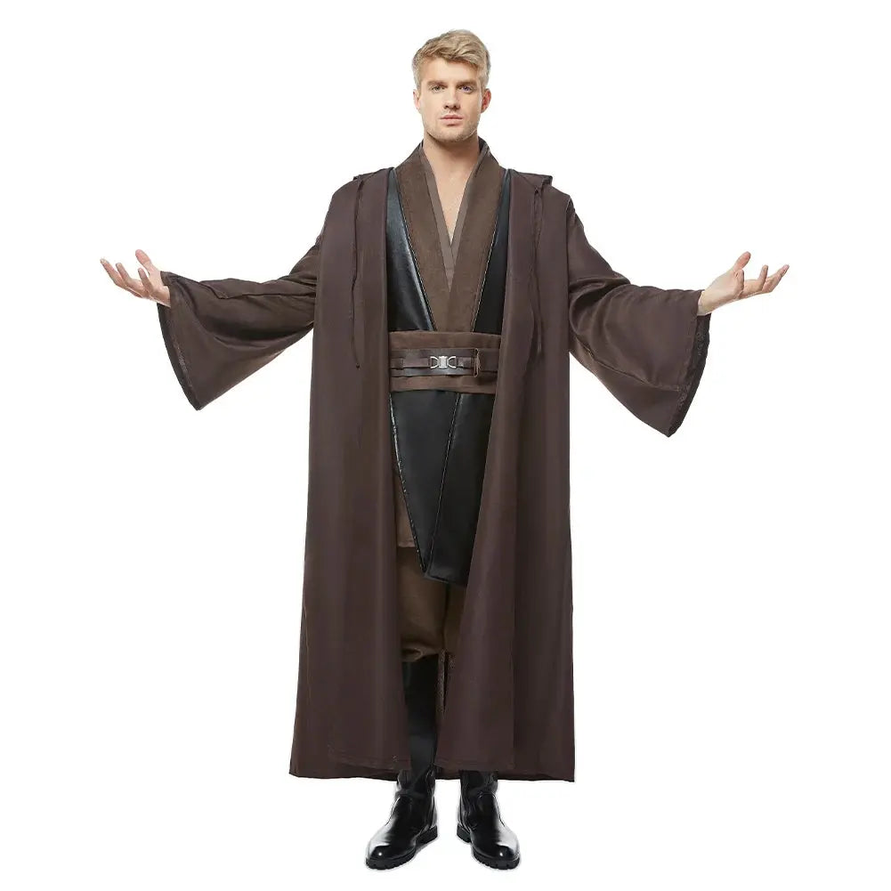 Halloween Jedi Anakin Skywalker Costume – Complete Cloak & Tunic Set for Men – Perfect for Halloween Parties 3