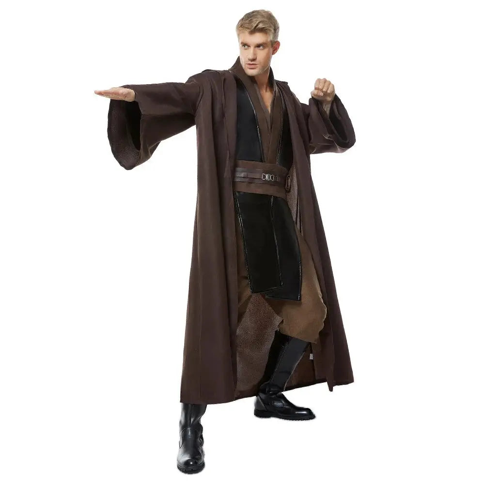 Halloween Jedi Anakin Skywalker Costume – Complete Cloak & Tunic Set for Men – Perfect for Halloween Parties 5
