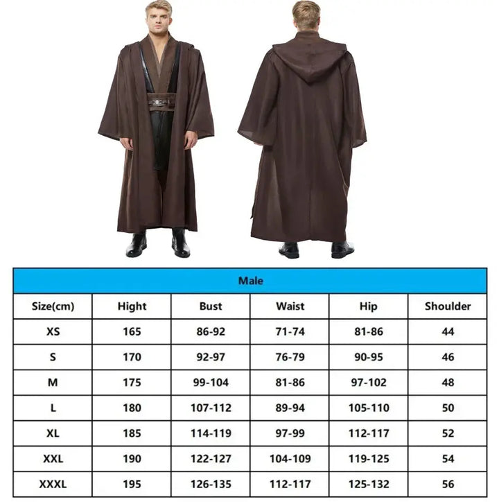 Halloween Jedi Anakin Skywalker Costume – Complete Cloak & Tunic Set for Men – Perfect for Halloween Parties 6