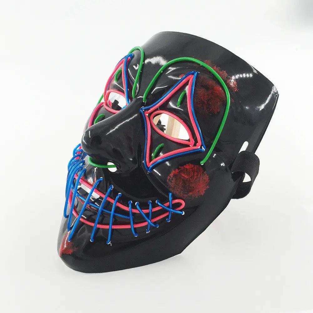 Halloween LED Light Mask – Creepy Neon Costume Accessory for Adults 3