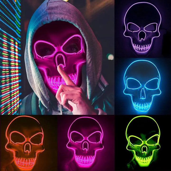 Creepy LED Skull Mask for Halloween – Glowing Accessory with Multiple Light Modes for Parties and Festivals 2