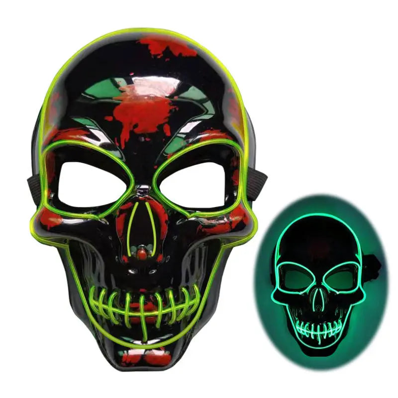 Creepy LED Skull Mask for Halloween – Glowing Accessory with Multiple Light Modes for Parties and Festivals 4
