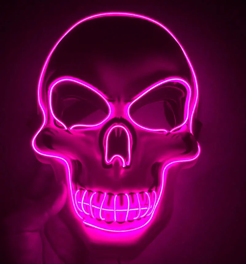 Creepy LED Skull Mask for Halloween – Glowing Accessory with Multiple Light Modes for Parties and Festivals 7
