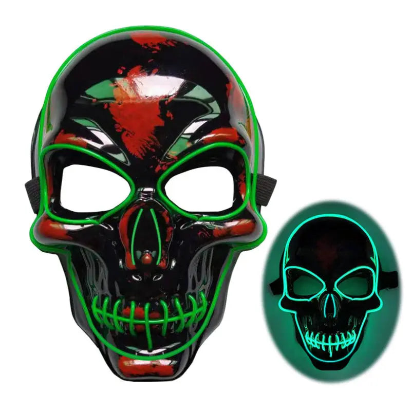 Creepy LED Skull Mask for Halloween – Glowing Accessory with Multiple Light Modes for Parties and Festivals 10