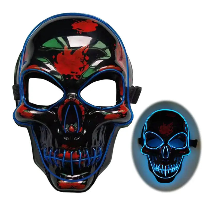 Creepy LED Skull Mask for Halloween – Glowing Accessory with Multiple Light Modes for Parties and Festivals 11