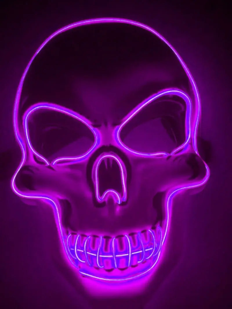 Creepy LED Skull Mask for Halloween – Glowing Accessory with Multiple Light Modes for Parties and Festivals 12