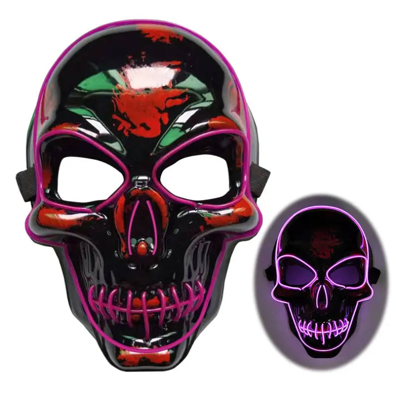 Creepy LED Skull Mask for Halloween – Glowing Accessory with Multiple Light Modes for Parties and Festivals 15