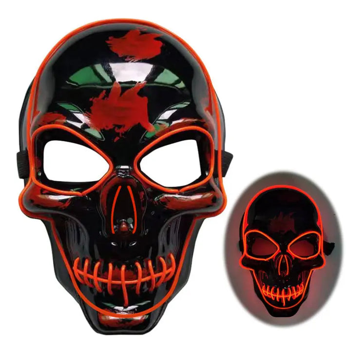 Creepy LED Skull Mask for Halloween – Glowing Accessory with Multiple Light Modes for Parties and Festivals 17