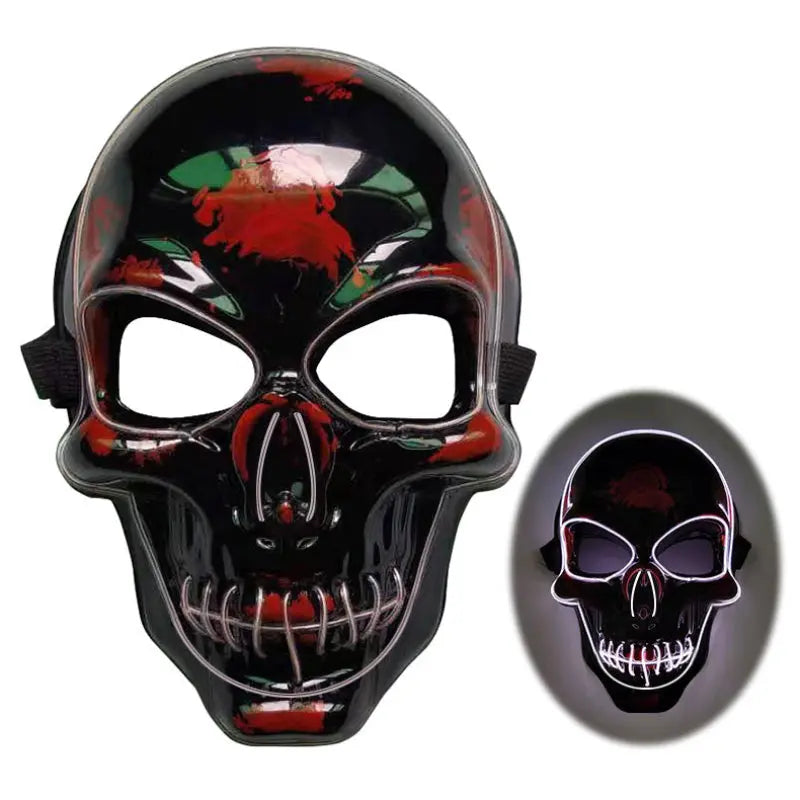 Creepy LED Skull Mask for Halloween – Glowing Accessory with Multiple Light Modes for Parties and Festivals 20