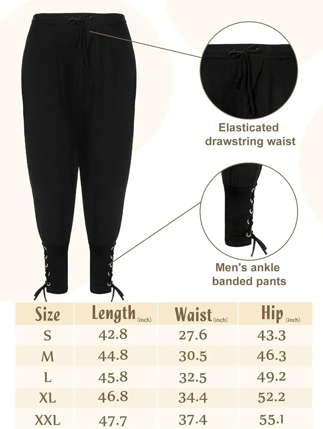 Halloween Pirate Costume Men – 4-Piece Renaissance Outfit with Ankle Banded Pants & Accessories – Perfect for Halloween Parties 3