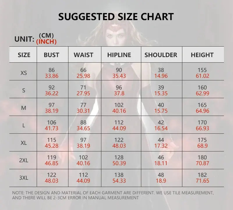 Halloween Scarlet Witch Costume – Complete Set with Cloak & Headwear – Women's Adult Size for Spooky Parties 5