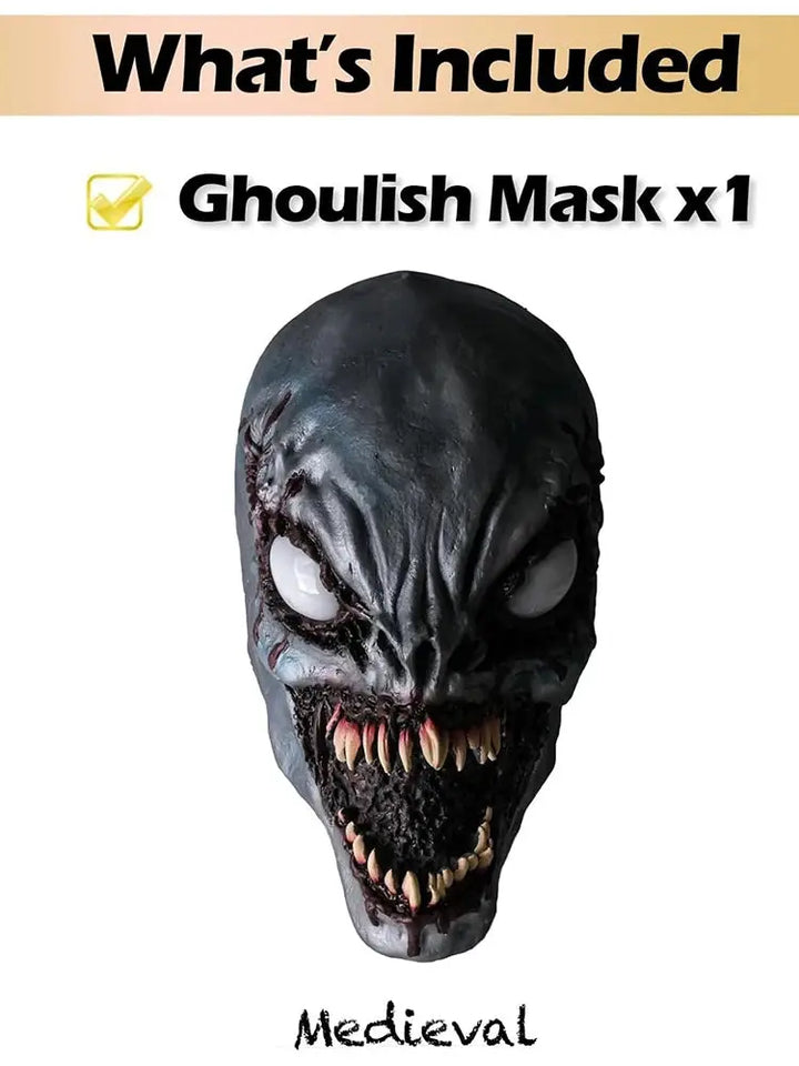 Halloween Scary Poison Mask – Creepy Exorcist Latex Design with White Eyes – Perfect for Adult Parties 1