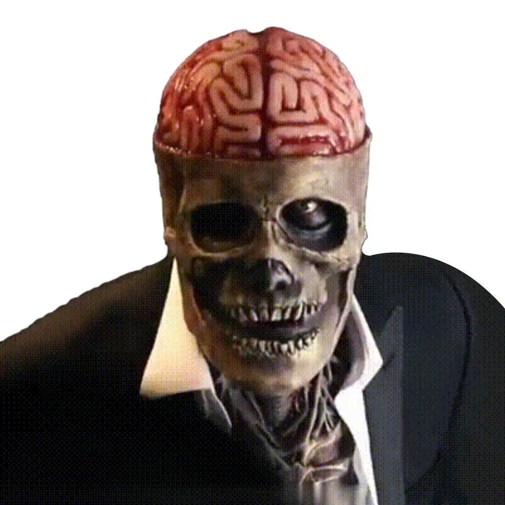 Creepy Skeleton Halloween Mask with Elegant Hat – Scary Mask for Adults, Perfect for Halloween Parties and Costume Festivals 1
