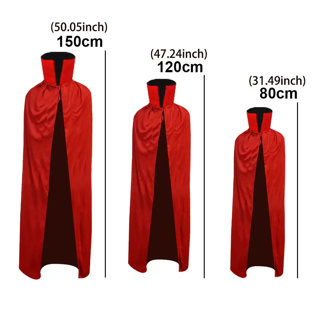 Halloween Vampire Cape – Reversible Black & Red Cloak for Men and Women – Perfect for Cosplay and Spooky Parties 5