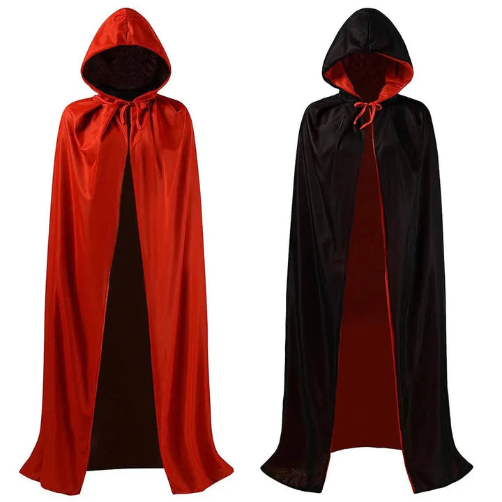 Halloween Vampire Cape – Reversible Black & Red Cloak for Men and Women – Perfect for Cosplay and Spooky Parties 1