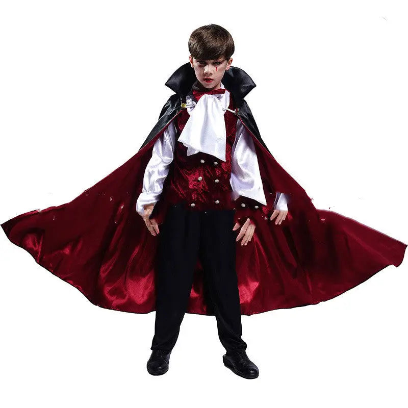 Kids Halloween Vampire Costume Set with Cloak and Vest – Ages 4-12 for Trick or Treat and Halloween Parties 2