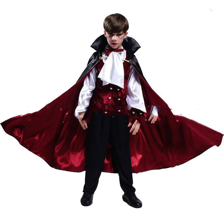 Kids Halloween Vampire Costume Set with Cloak and Vest – Ages 4-12 for Trick or Treat and Halloween Parties 2