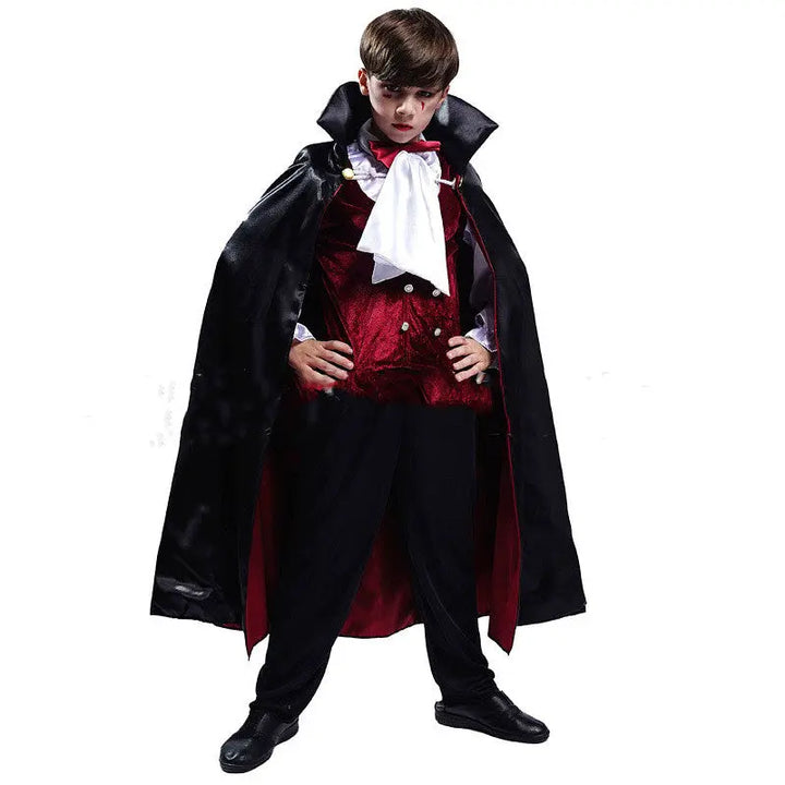 Kids Halloween Vampire Costume Set with Cloak and Vest – Ages 4-12 for Trick or Treat and Halloween Parties 3
