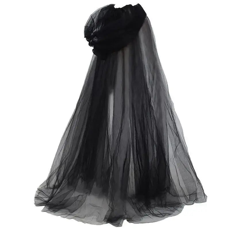 Halloween Witch Cloak – Elegant Black Double Cloak for Cosplay and Parties – Perfect for Spooky Events 5