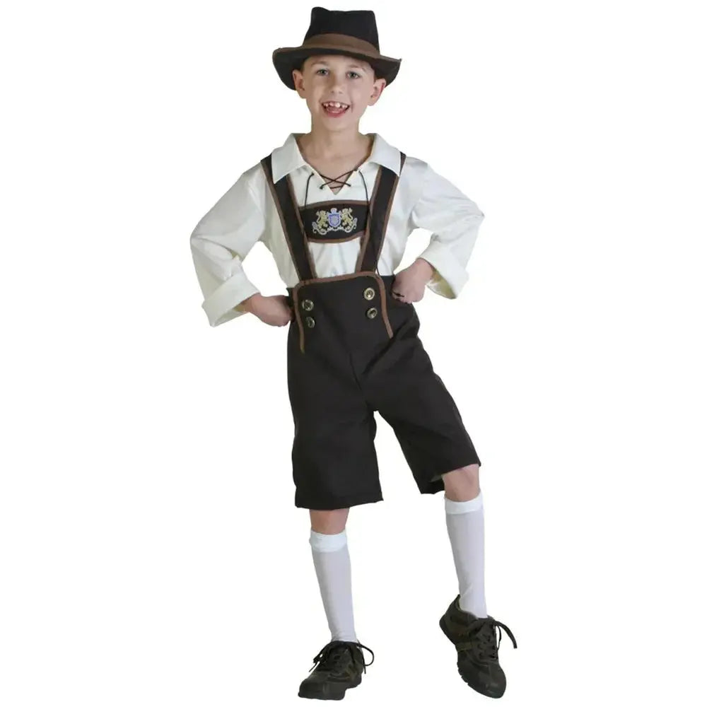Oktoberfest Classic Bavarian Lederhosen Kids Costume Set – Adorable Outfit with Hat & Suspenders – Perfect for Festivals 2