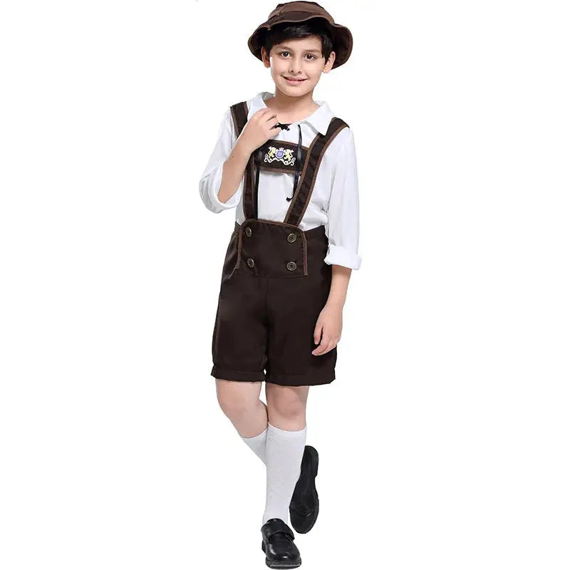 Oktoberfest Classic Bavarian Lederhosen Kids Costume Set – Adorable Outfit with Hat & Suspenders – Perfect for Festivals 3