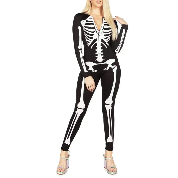 Liora - Eye-Catching Skeleton Costume With One-Piece Design For Halloween Fun 1