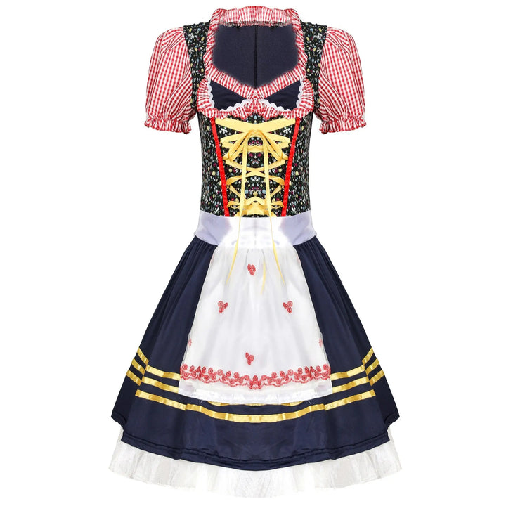 Oktoberfest Dirndl Costume for Women – Traditional Bavarian Dress with Puff Sleeves – Perfect for Festivals and Cosplay 0