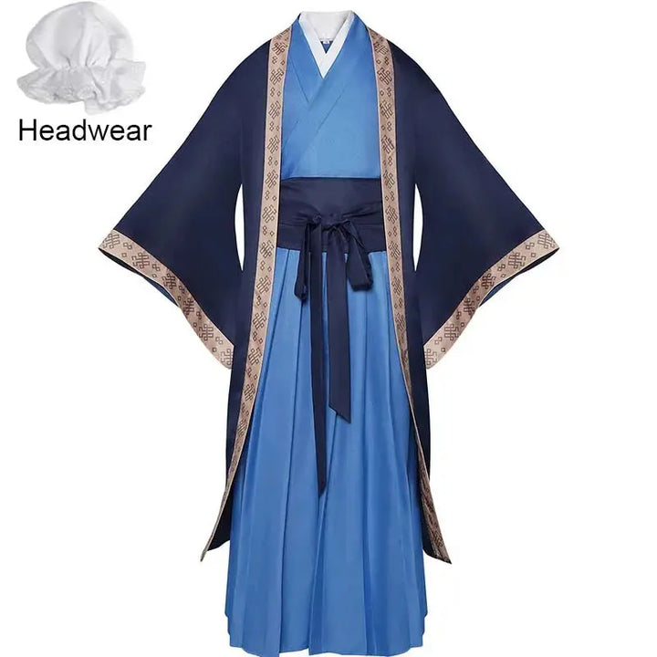 Halloween Jinshi Cosplay Costume – Men’s Anime Kimono Robe Suit with Headwear – Perfect for Comic Con 0