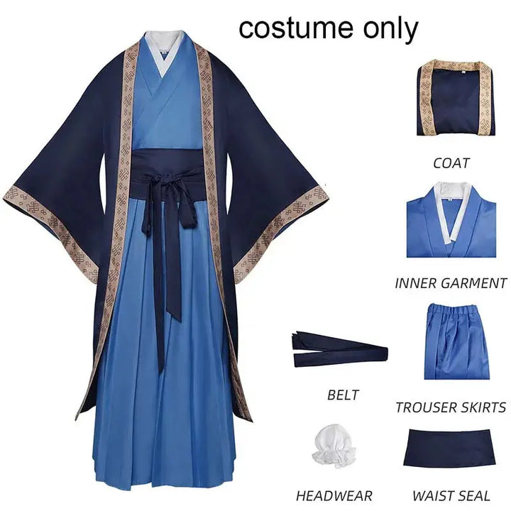 Halloween Jinshi Cosplay Costume – Men’s Anime Kimono Robe Suit with Headwear – Perfect for Comic Con 6