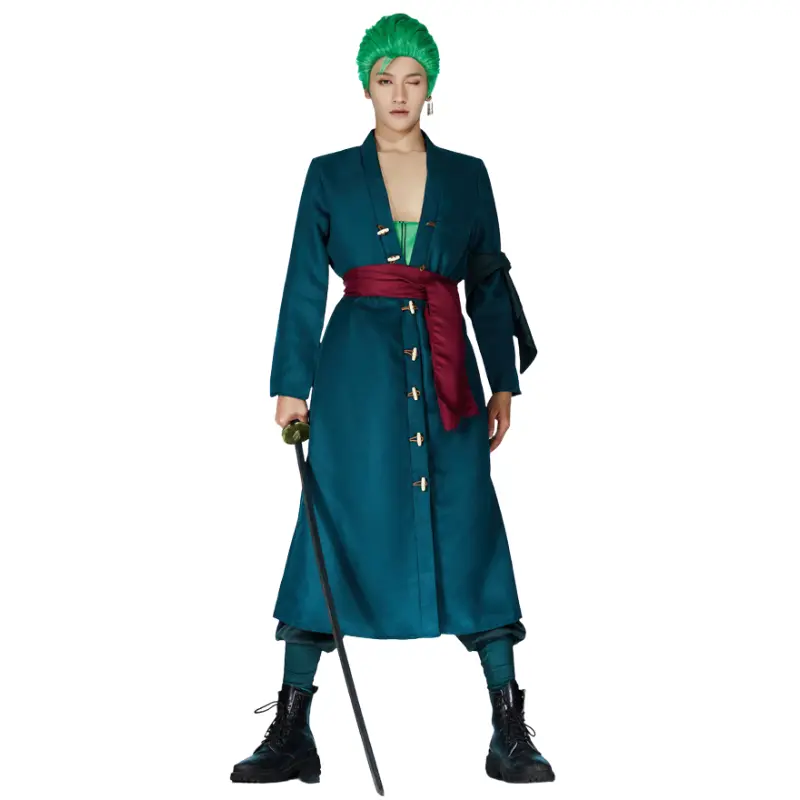 MunaWear - Costumes & Cosplay - Halloween Roronoa Zoro Cosplay Costume – Eye-Catching Kimono Robe & Cloak for Anime Fans – Perfect for Parties - 