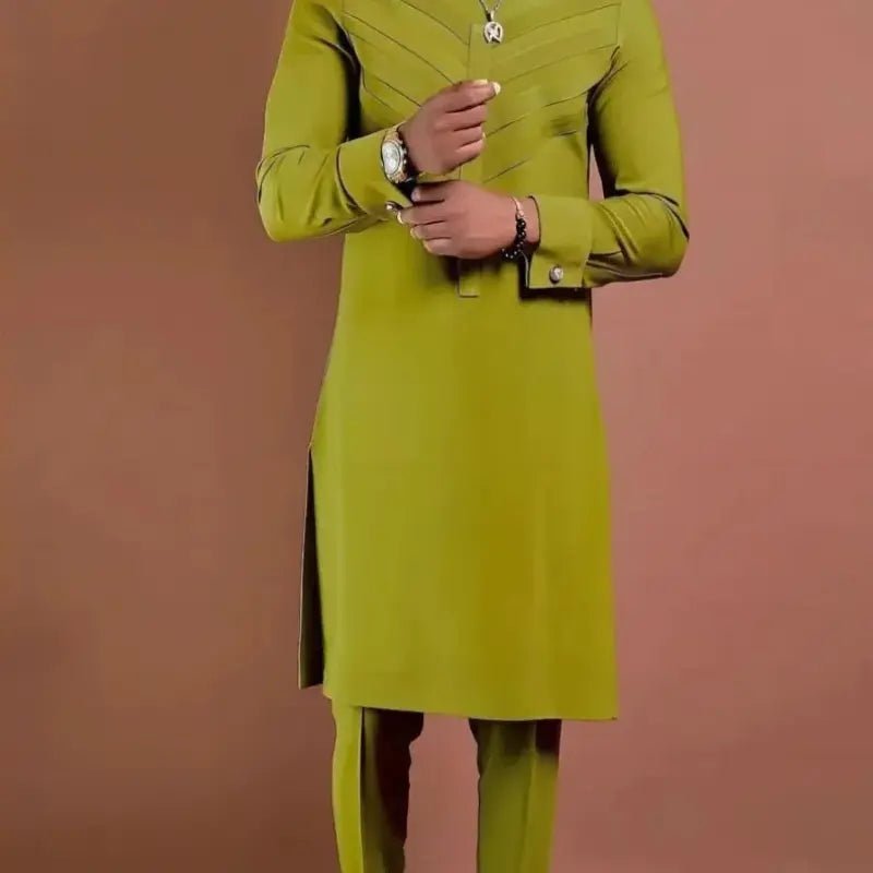 MunaWear - Dashikis - Malik – Traditional Dashiki Men's Set with Modern Elegance - 