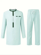 MunaWear - Dashikis - Malik – Traditional Dashiki Men's Set with Modern Elegance - 