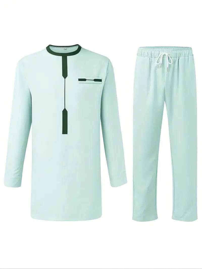 MunaWear - Dashikis - Malik – Traditional Dashiki Men's Set with Modern Elegance - 