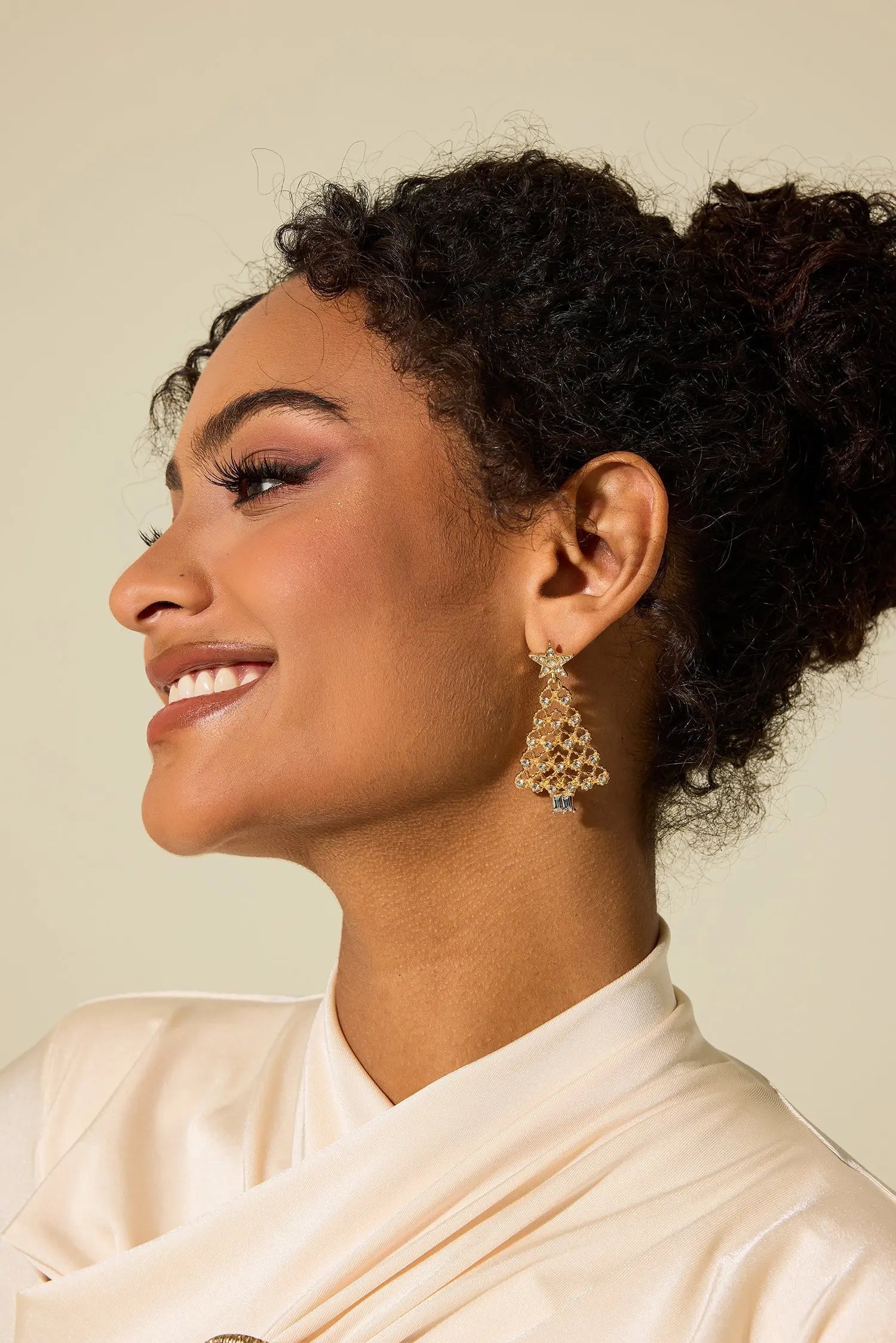 Faux Diamond Christmas Tree Earrings – Sparkling Holiday Accessory for Festive Celebrations 2