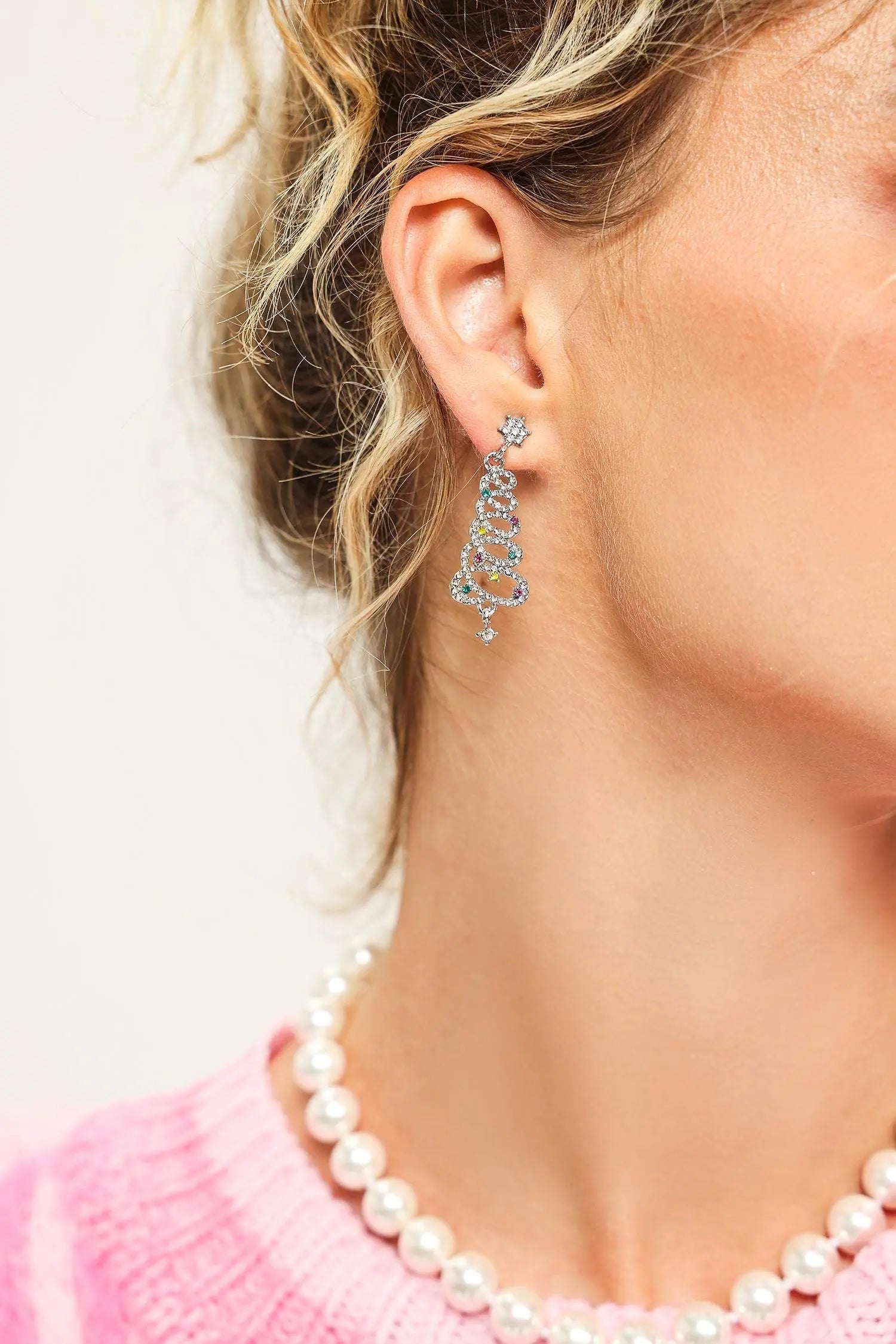 Festive Christmas Tree Tassel Earrings – Sparkling Zirconia for Holiday Celebrations 1