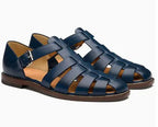 MunaWear - Fisherman Shoes - Caden - Stylish Men's Closed-Toe Fisherman Shoes With Buckled Strap For Casual Summer Outings - Dark Blue / 48