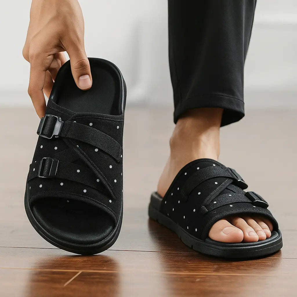 MunaWear  Flip-Flops  Solace – Comfortable Plus Size Men's Flip Flops for Summer Casual Wear  Black-2XL