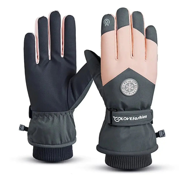 Krava – Waterproof Snowboard Gloves With Touchscreen Compatibility For Winter Sports - Pink